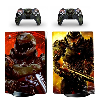 Doom Slayer decal skin for PS5 Digital Console and two Con.. Doom Slayer decal skin for PS5 Digital Console and two Con..