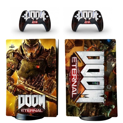 Doom Slayer decal skin for PS5 Digital Console and two Con.. Doom Slayer decal skin for PS5 Digital Console and two Con..