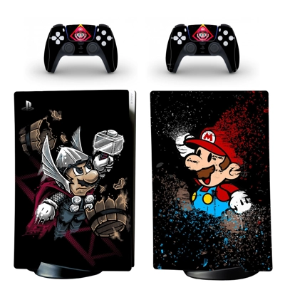 Super Mario decal skin for PS5 Digital Console and two Con.. Super Mario decal skin for PS5 Digital Console and two Con..
