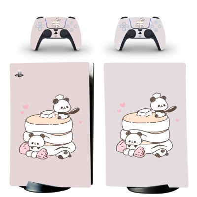 Cute Panda decal skin for PS5 Digital Console and two Cont.. Cute Panda decal skin for PS5 Digital Console and two Cont..