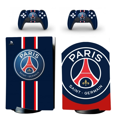 Paris Saint Germain FC decal skin for PS5 Digital Console and two Controllers