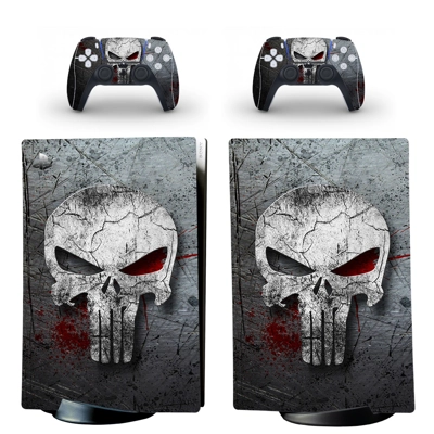 The Punisher decal skin for PS5 Digital Console and two Co.. The Punisher decal skin for PS5 Digital Console and two Co..