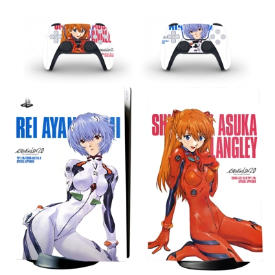 Neon Genesis Evangelion decal skin for PS5 Digital Console and two Controllers