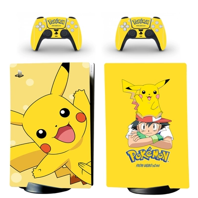 Pokemon Pikachu decal skin for PS5 Digital Console and two.. Pokemon Pikachu decal skin for PS5 Digital Console and two..