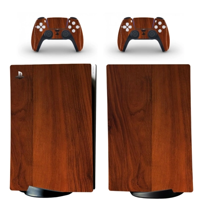 Wood grain decal skin for PS5 Digital Console and two Cont.. Wood grain decal skin for PS5 Digital Console and two Cont..