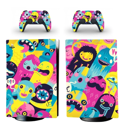Monster cartoon decal skin for PS5 Digital Console and two.. Monster cartoon decal skin for PS5 Digital Console and two..