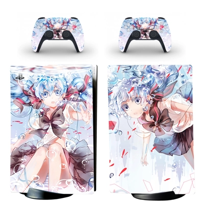 Anime decal skin for PS5 Digital Console and two Controllers Anime decal skin for PS5 Digital Console and two Controllers
