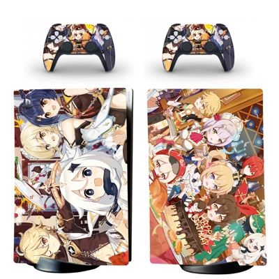 Cartoon decal skin for PS5 Digital Console and two Control.. Cartoon decal skin for PS5 Digital Console and two Control..