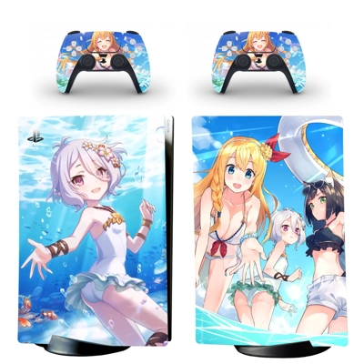 Cartoon decal skin for PS5 Digital Console and two Control.. Cartoon decal skin for PS5 Digital Console and two Control..