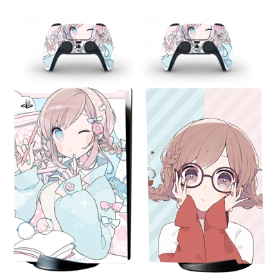 Cartoon decal skin for PS5 Digital Console and two Control.. Cartoon decal skin for PS5 Digital Console and two Control..