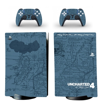 Uncharted 4 decal skin for PS5 Digital Console and two Con.. Uncharted 4 decal skin for PS5 Digital Console and two Con..