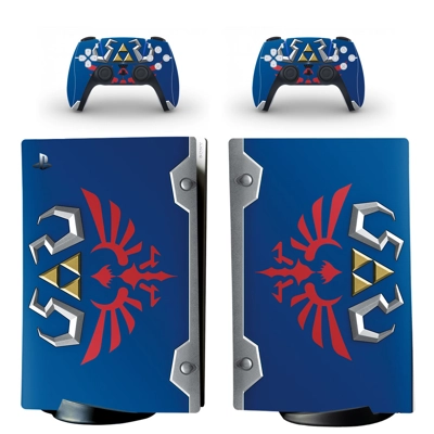 The Legend of Zelda decal skin for PS5 Digital Console and two Controllers