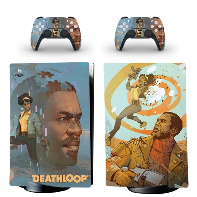 Deathloop decal skin for PS5 Digital Console and two Contr.. Deathloop decal skin for PS5 Digital Console and two Contr..