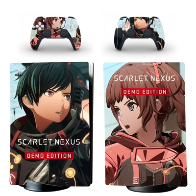 SCARLET NEXUS decal skin for PS5 Digital Console and two Controllers