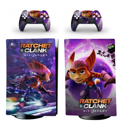 Ratchet & Clank Rift Apart decal skin for PS5 Digital Console and two Controllers