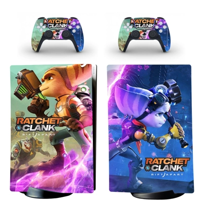 Ratchet & Clank Rift Apart decal skin for PS5 Digital Console and two Controllers