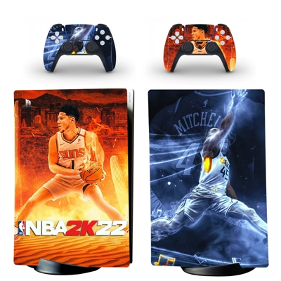 NBA 2K22 decal skin for PS5 Digital Console and two Controllers