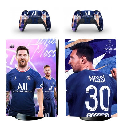Messi Paris Saint Germain decal skin for PS5 Digital Console and two Controllers