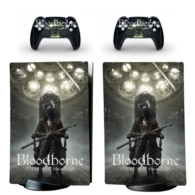 Bloodborne decal skin for PS5 Digital Console and two Controllers