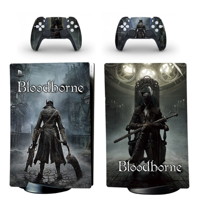 Bloodborne decal skin for PS5 Digital Console and two Controllers
