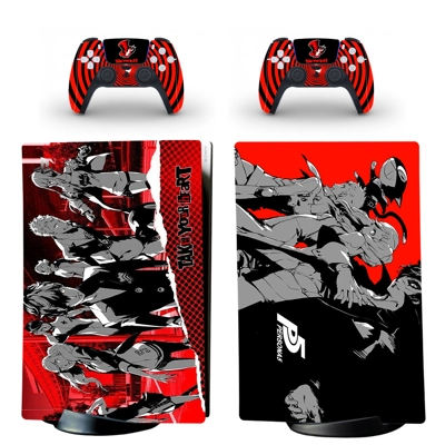 Persona 5 decal skin for PS5 Digital Console and two Controllers