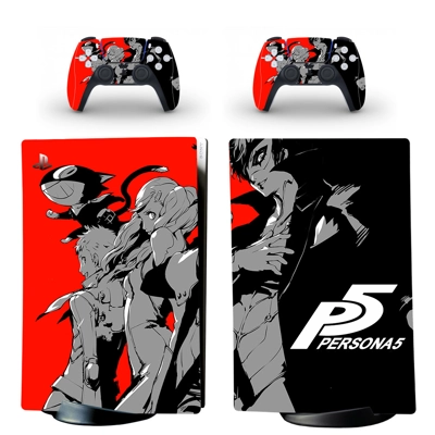 Persona 5 decal skin for PS5 Digital Console and two Controllers