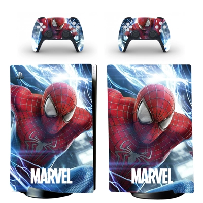 Spiderman decal skin for PS5 Digital Console and two Contr.. Spiderman decal skin for PS5 Digital Console and two Contr..