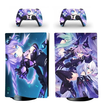 Hyperdimension Neptunia decal skin for PS5 Digital Console and two Controllers