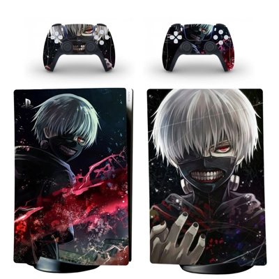 Tokyo Ghoul decal skin for PS5 Digital Console and two Con.. Tokyo Ghoul decal skin for PS5 Digital Console and two Con..