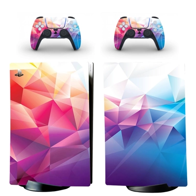 Geometric Texture decal skin for PS5 Digital Console and two Controllers