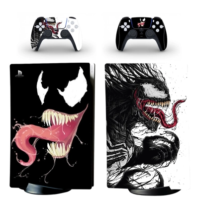 Venom decal skin for PS5 Digital Console and two Controllers Venom decal skin for PS5 Digital Console and two Controllers