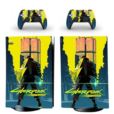 Cyberpunk 2077 decal skin for PS5 Digital Console and two .. Cyberpunk 2077 decal skin for PS5 Digital Console and two ..