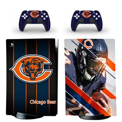 Chicago Bear decal skin for PS5 Digital Console and two Co.. Chicago Bear decal skin for PS5 Digital Console and two Co..