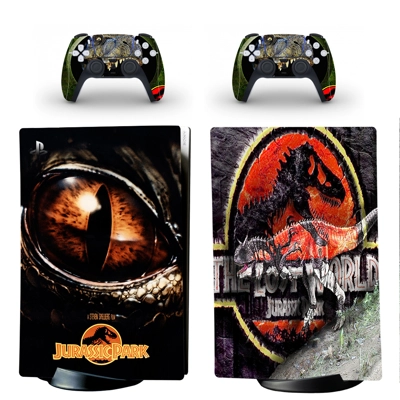 Jurassic Park decal skin for PS5 Digital Console and two Controllers