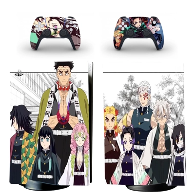 Demon Slayer Kimetsu no Yaiba decal skin for PS5 Digital Console and two Controllers