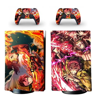 Demon Slayer Kimetsu no Yaiba decal skin for PS5 Digital Console and two Controllers
