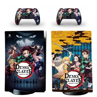Demon Slayer Kimetsu no Yaiba decal skin for PS5 Digital Console and two Controllers