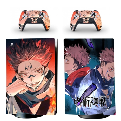 Jujutsu Kaisen decal skin for PS5 Digital Console and two Controllers