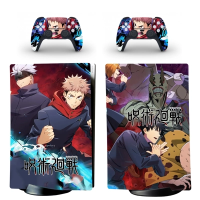 Jujutsu Kaisen decal skin for PS5 Digital Console and two .. Jujutsu Kaisen decal skin for PS5 Digital Console and two ..
