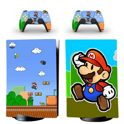 Super Mario decal skin for PS5 Digital Console and two Con.. Super Mario decal skin for PS5 Digital Console and two Con..