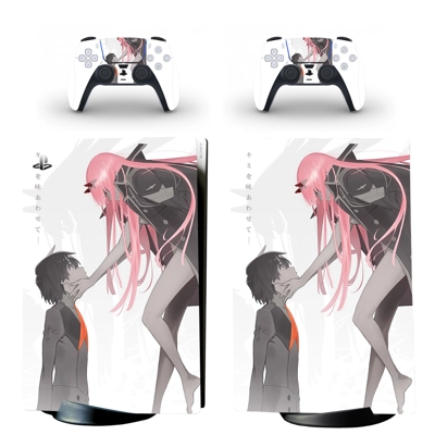 Darling in the Franxx decal skin for PS5 Digital Console and two Controllers