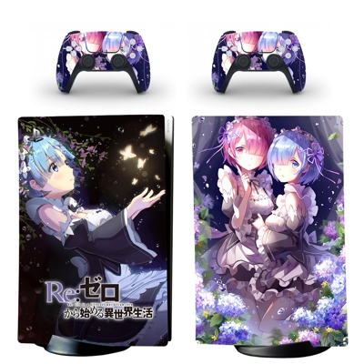 Date A Live decal skin for PS5 Digital Console and two Controllers