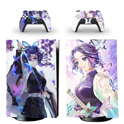 Demon Slayer decal skin for PS5 Digital Console and two Co.. Demon Slayer decal skin for PS5 Digital Console and two Co..
