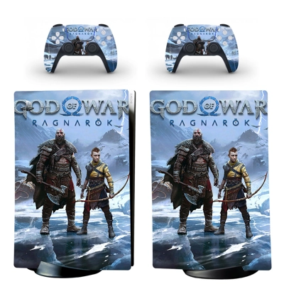 God of War Ragnarok decal skin for PS5 Digital Console and two Controllers