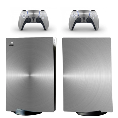 Metal Color decal skin for PS5 Digital Console and two Controllers