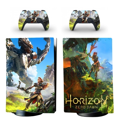 Horizon Zero Dawn decal skin for PS5 Digital Console and two Controllers