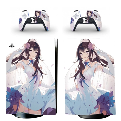 Anime decal skin for PS5 Digital Console and two Controllers Anime decal skin for PS5 Digital Console and two Controllers