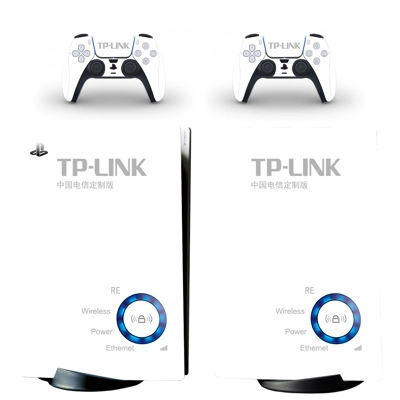 TP link decal skin for PS5 Digital Console and two Control.. TP link decal skin for PS5 Digital Console and two Control..