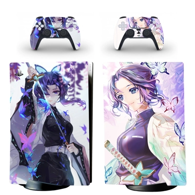 Demon Slayer decal skin for PS5 Digital Console and two Co.. Demon Slayer decal skin for PS5 Digital Console and two Co..