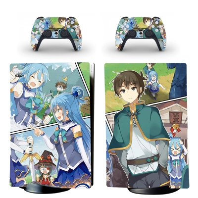KonoSuba decal skin for PS5 Digital Console and two Contro.. KonoSuba decal skin for PS5 Digital Console and two Contro..